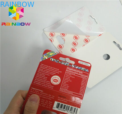 Resbale las píldoras masculinas del aumento de la tarjeta del parte movible de la ampolla que embalan final de la superficie 3D