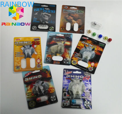 Sierpe de empaquetado 69 del poder de las píldoras del sexo de la tarjeta de la ampolla del envase de la cápsula 7 3d 6000