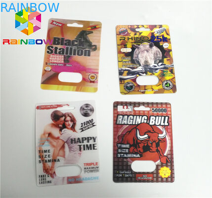 Sierpe de empaquetado 69 del poder de las píldoras del sexo de la tarjeta de la ampolla del envase de la cápsula 7 3d 6000