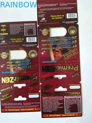 Tarjetas sexuales de la ampolla del efecto de primero ministro Zen 3D de la caja de papel de la exhibición 3D del poder masculino para las píldoras