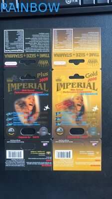 Efecto de empaquetado sexual de primero ministro Zen 3D de la caja de papel de la tarjeta 3D del poder masculino para las píldoras del sexo