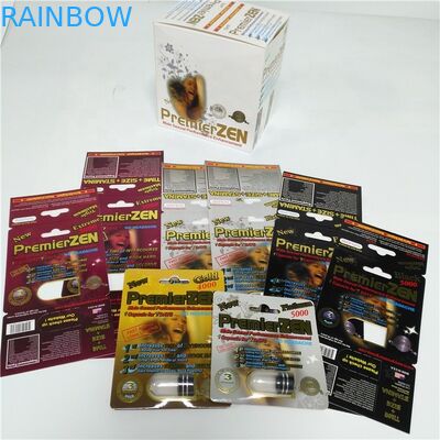 Caja de presentación de empaquetado de primero ministro Zen Male Enhancement Pills de la tarjeta durable de la ampolla