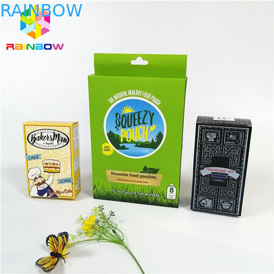 La marca de encargo reciclable del diseño del logotipo imprimió las cajas de tarjeta de papel de sellado calientes ULTRAVIOLETA con el agujero de la caída para los cosméticos del regalo