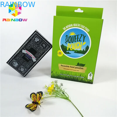 La marca de encargo reciclable del diseño del logotipo imprimió las cajas de tarjeta de papel de sellado calientes ULTRAVIOLETA con el agujero de la caída para los cosméticos del regalo