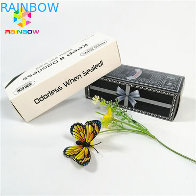 El logotipo de sellado caliente brillante brillante de la marca del OEM imprimió las cajas de tarjeta de empaquetado de la pestaña de los cosméticos del regalo de la caja de papel