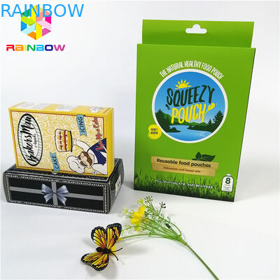 El logotipo de sellado caliente brillante brillante de la marca del OEM imprimió las cajas de tarjeta de empaquetado de la pestaña de los cosméticos del regalo de la caja de papel