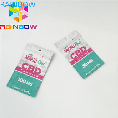 Bolsas plásticas reciclables que empaquetan la impresión gomosa del fotograbado del bolso del caramelo del Ziplock CBD