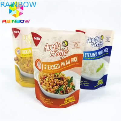 Plásticos modificada para requisitos particulares se levantan la bolsa, logotipo de la bolsa del papel de aluminio a prueba de calor