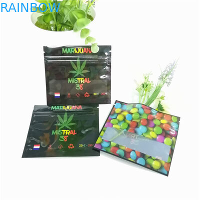 Incienso herbario transparente que empaqueta el pequeño el papel de aluminio claro lateral del Ziplock