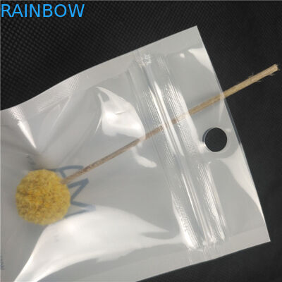 Embalaje plástico brillante brillante delantero transparente de la joyería del collar de las bolsas de la cremallera