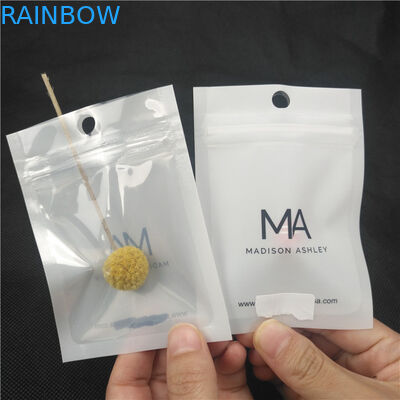 Embalaje plástico brillante brillante delantero transparente de la joyería del collar de las bolsas de la cremallera