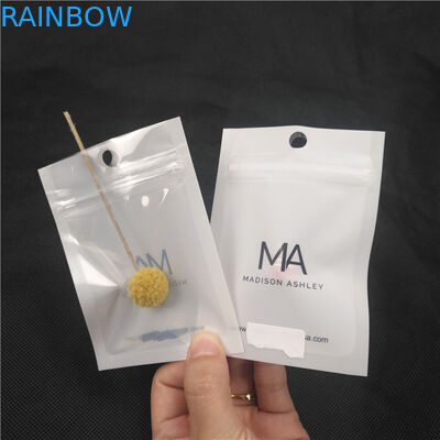 Embalaje plástico brillante brillante delantero transparente de la joyería del collar de las bolsas de la cremallera