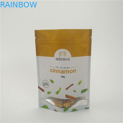 Los bolsos cosméticos de la cremallera blanca mate del fondo se levantan el canela de Doypack 40g