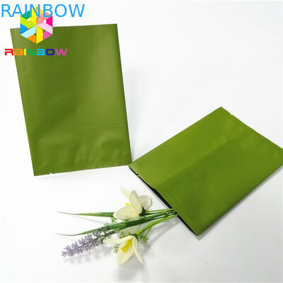 El sellado caliente verde claro de la parte central posterior empaqueta la bolsa de encargo del caramelo del polvo de la comida de la hoja del logotipo