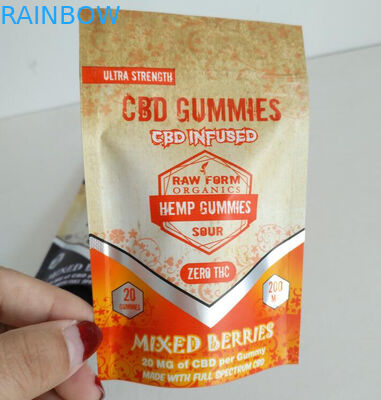 La cerradura hermética de la cremallera de la impresión de Digitaces empaqueta bolsas gomosas del papel de aluminio CBD pequeñas