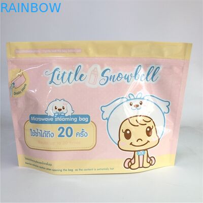 Levántese el grueso biodegradable de la impresión de encargo 120-180 Mic de los bolsos de la microonda de la cremallera