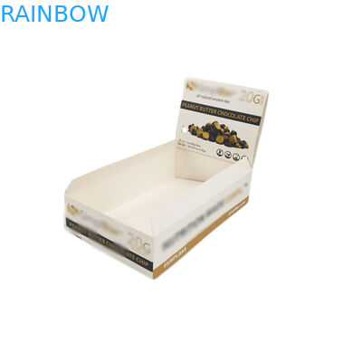 Caja llena del papel de imprenta que empaqueta la capa ULTRAVIOLETA de encargo del soporte de exhibición del contador de la cartulina