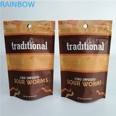 La galleta CBD 3x4 de la mala hierba del papel de aluminio se levanta el bolso de la cremallera