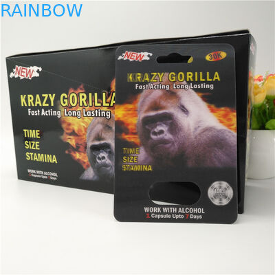 empaquetado masculino de la tarjeta de la ampolla de la tarjeta de las píldoras 3D del rinoceronte del casquillo de 12m m