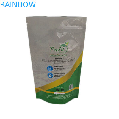 Empaquetado brillante que se puede volver a sellar de las bolsitas de té del final de la impresión de encargo