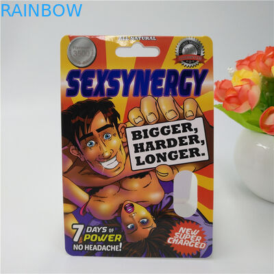 Tarjeta de empaquetado de papel modificada para requisitos particulares color de la píldora plástica de CMYK