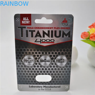 Tarjeta de empaquetado de papel modificada para requisitos particulares color de la píldora plástica de CMYK