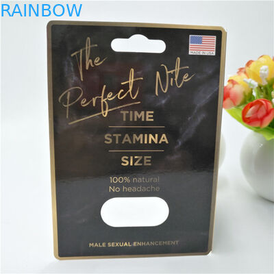 Tarjeta de empaquetado de papel modificada para requisitos particulares color de la píldora plástica de CMYK