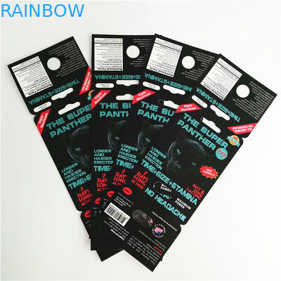 Píldora sexual de los aumentos masculinos del rinoceronte 69 que empaqueta la ampolla del capsul de la tarjeta 3d para la exhibición