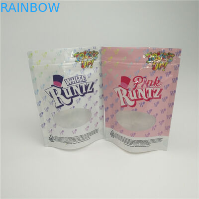 Bolso de empaquetado herbario de la prueba del olor el bolso Ziplock con la ventana para el embalaje gomoso desapasible del cáñamo CBD