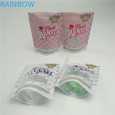 Bolso de empaquetado herbario de la prueba del olor el bolso Ziplock con la ventana para el embalaje gomoso desapasible del cáñamo CBD