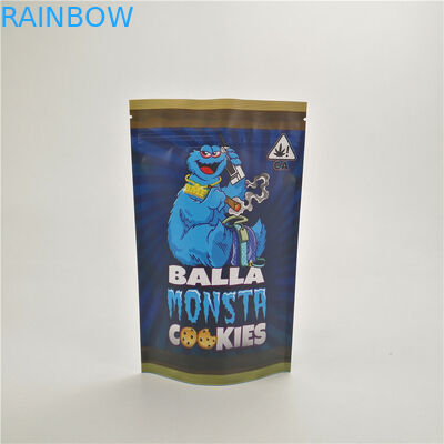 La mala hierba a prueba de humedad modificada para requisitos particulares de los bolsos de la prueba del niño que la medicina de las galletas de la selva del runtz de CBD se coloca para arriba empaqueta