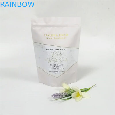 el bolso del skincare/la hoja de empaquetado del holograma se levanta la sal de baño que empaqueta con la ventana