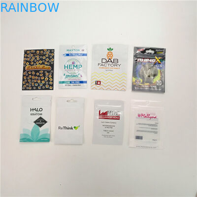 La prueba del niño empaqueta las bolsas de plástico modificadas para requisitos particulares para la bolsa de la medicina de las galletas de la selva del runtz de los bolsos de CBD con la ventana