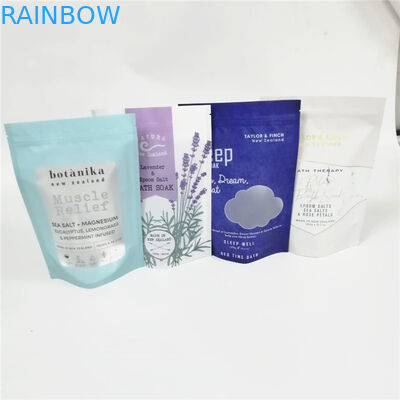 Sal de baño del papel de aluminio 12oz/crema de encargo del exfoliante corporal que empaqueta bolsos de café ziplock del doypack