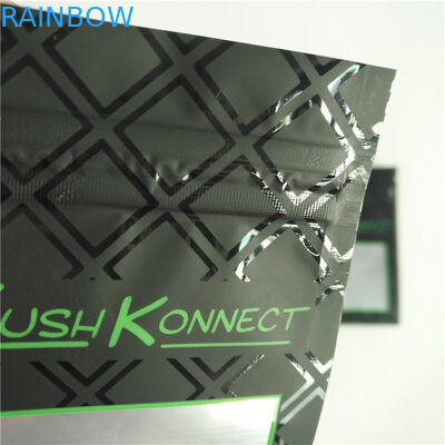 Flor de encargo de Logo Kush Connect Packaging Bag Hemp que empaqueta el bolso lateral del sello tres con el Ziplock