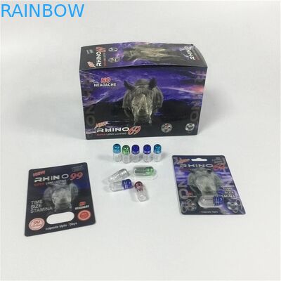 Píldoras masculinas del reforzador que empaquetan la tarjeta de la ampolla del papel del Burro 30000 de la mamba negra de la tarjeta con la botella de la cápsula del oro para las píldoras