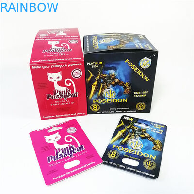 Caja de presentación de empaquetado de impresión de encargo del papel del aumento del punto de papel de la tarjeta del minino sensual ULTRAVIOLETA del rosa