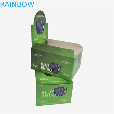 Caja amistosa de papel de la exhibición de Eco, caja de empaquetado de la barra de energía de la botella de aceite del rinoceronte CBD de la caja del papel de regalo