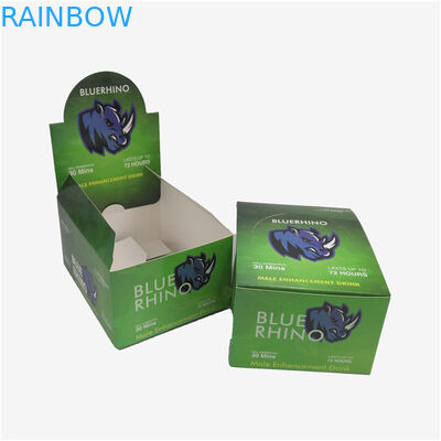 Caja amistosa de papel de la exhibición de Eco, caja de empaquetado de la barra de energía de la botella de aceite del rinoceronte CBD de la caja del papel de regalo