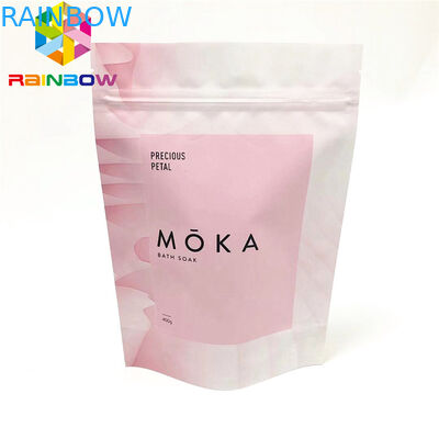 El exfoliante corporal se levanta el bolso de empaquetado reutilizable de la bolsa ziplock con las bolsas modificadas para requisitos particulares las muescas del rasgón