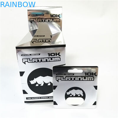 Caja de tarjeta de papel gris de plata modificada para requisitos particulares del oro del paquete de ampolla de la cápsula de la píldora de la etiqueta privada 18K