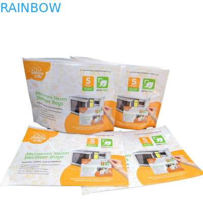 Bolsos reutilizables limpios del esterilizador de la microonda del bebé de BPA del vapor libre del cuidado con el top Ziplock
