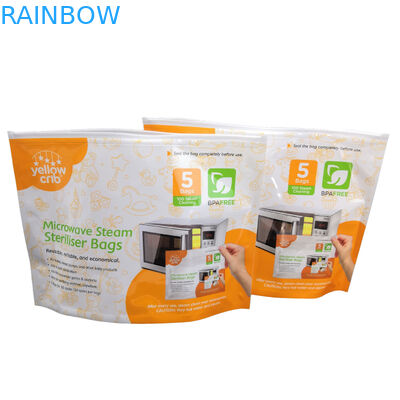 Bolsos reutilizables limpios del esterilizador de la microonda del bebé de BPA del vapor libre del cuidado con el top Ziplock