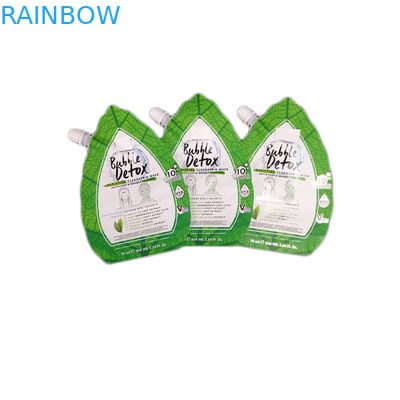 Bolsa irregular impresa de encargo del canalón del verde del diseño que empaqueta con la hoja