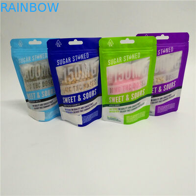 La prueba plástica del olor del niño de la categoría alimenticia del sellado caliente se coloca encima del empaquetado gomoso comestible de la cerradura de la cremallera de la bolsa