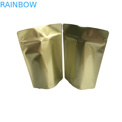 El oro reciclable modificado para requisitos particulares se levanta la bolsa Ziplock con la ventana clara del papel de aluminio para el café Bean Tea del caramelo