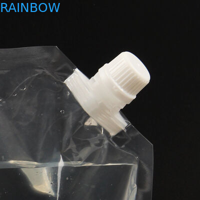 Soporte transparente vendedor caliente modificado para requisitos particulares del líquido de la energía 50ml/250ml encima de la bolsa con la bolsa de la bebida del canalón con el empaquetado del canalón