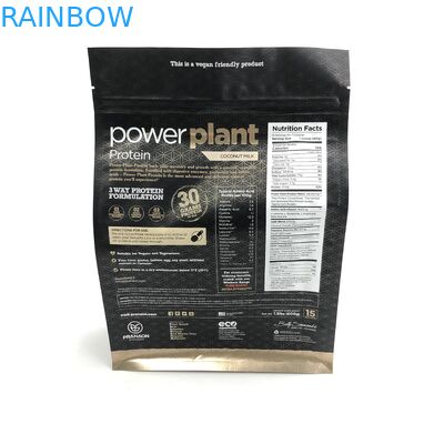 Bolsos de empaquetado del polvo de la proteína de la parte inferior plana 500g 1kg VMPET CMYK