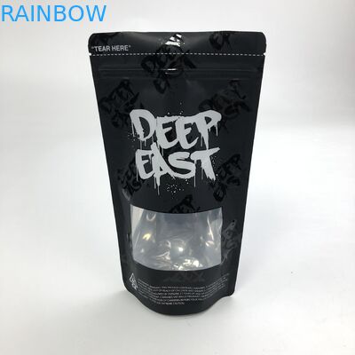 Matt Black Aluminum Foil impreso de encargo 250g 1kg 12oz con el Ziplock se coloca encima de bolsa con el bolso claro de la ventana