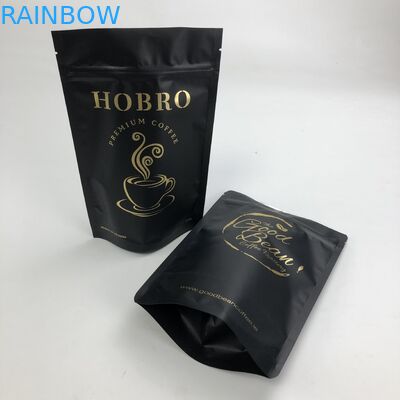 Matt Black Aluminum Foil impreso de encargo 250g 1kg con la bolsa Ziplock se levanta el café Bean Bag Packaging